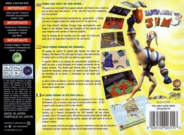 Earthworm Jim 3D (Europe) (En,Fr,De,Es,It) box cover back